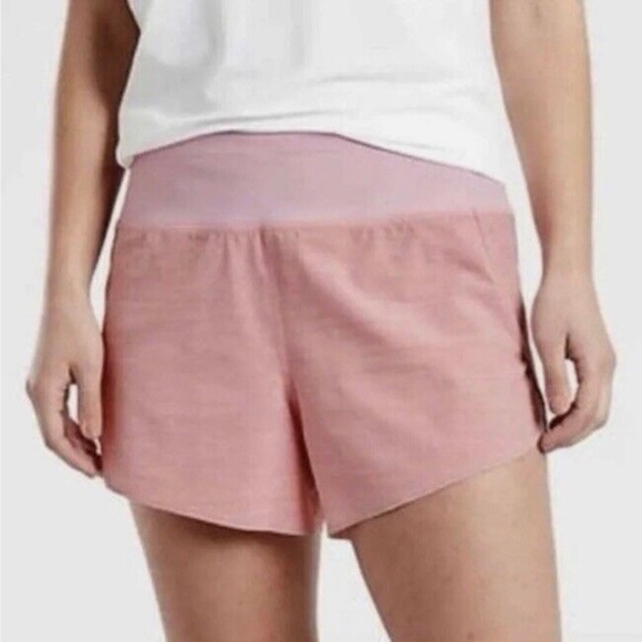 Athleta Run With It Textured 3.5 Hydrangea Pink Workout Shorts Size 1X - Picture 1 of 4